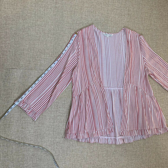 Crimson In Grace Striped Multicolored Oversized blouse relaxed sz small - Picture 8 of 10